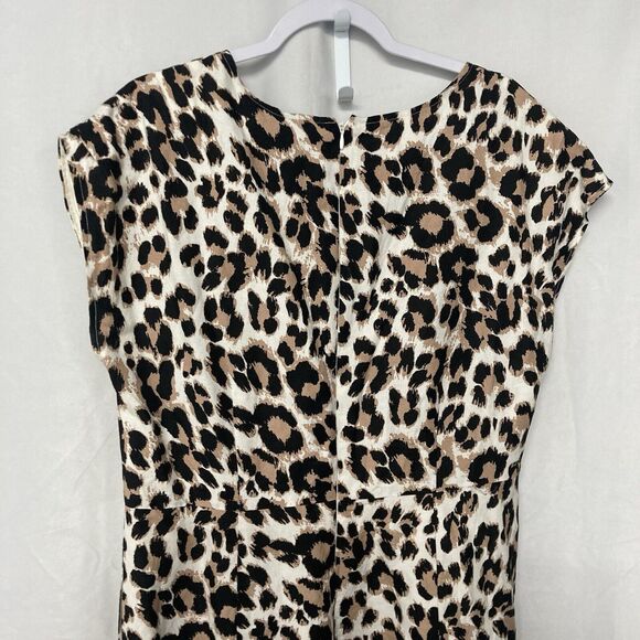 ASHLEY STEWART multicolor animal print empire waist midi a-line dress 14 - Picture 8 of 9